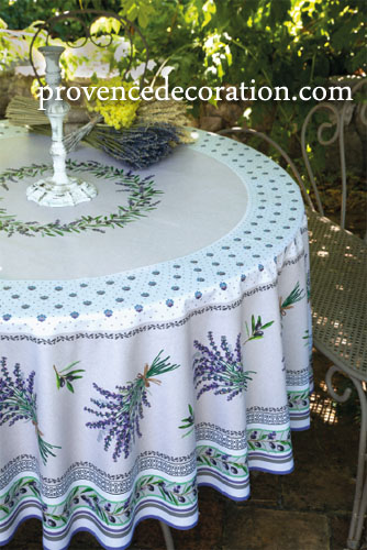 Round Tablecloth coated or cotton (Lauris. raw) - Click Image to Close